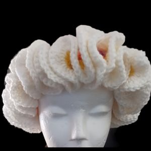 Crochet ruffle bucket hat